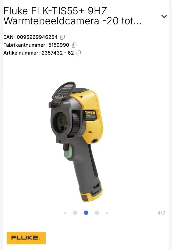 Fluke TISS55+ warmtebeeldcamera nieuw, Ophalen of Verzenden, Nieuw, Multimeter