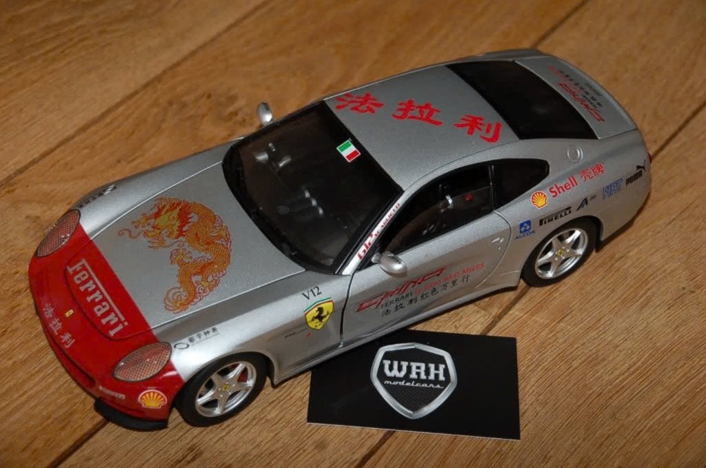 1:18 FERRARI 612 SCAGLIETTI China Silver Hotwheels elite WRH, Verzenden, Zo goed als nieuw, Auto, Hot Wheels
