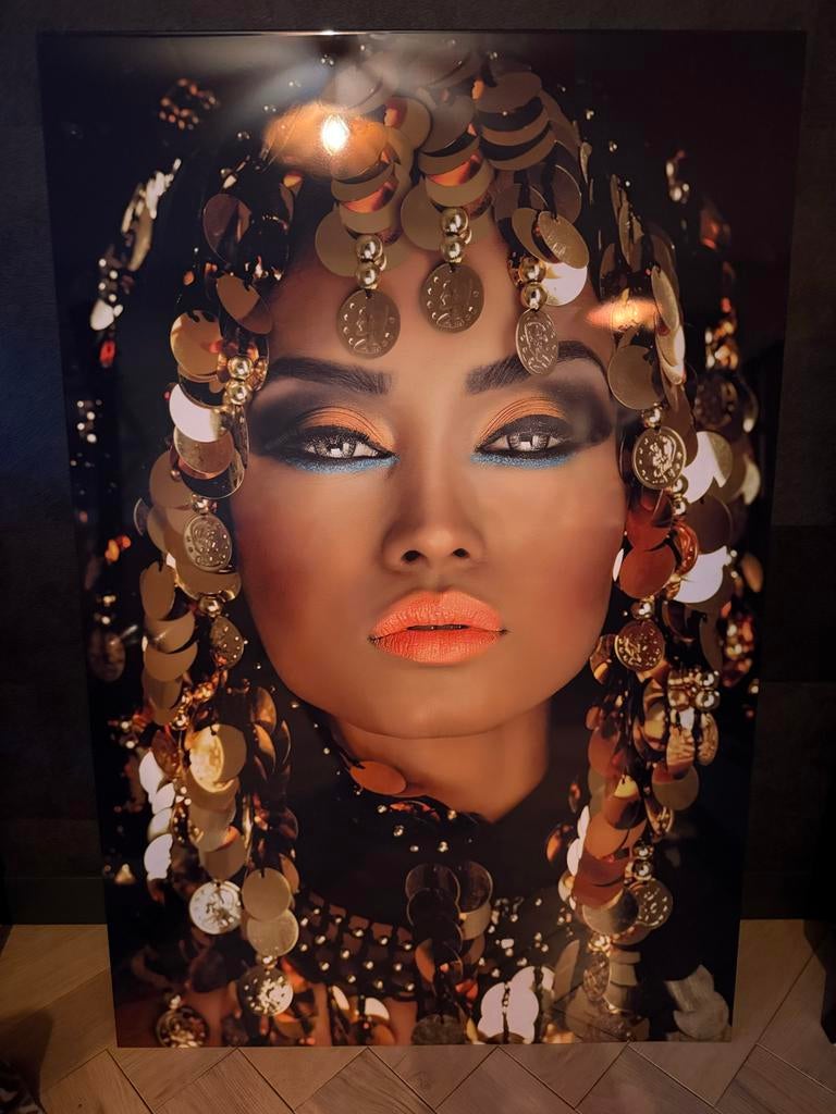 KOOPJE! Plexiglas Schilderij - Arabian Princess - 80x120cm, Ophalen, Zo goed als nieuw, Schilderij, 100 tot 125 cm