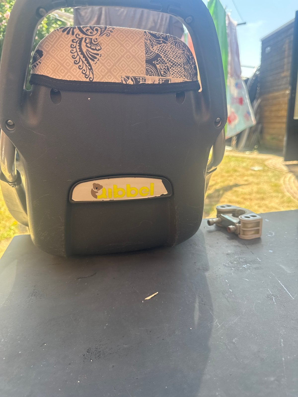 Gebruikt Bobike achterzitje met voetsteuntjes, Fietsen en Brommers, Fietsaccessoires | Fietsstoeltjes, Ophalen, Achterzitje, 9 t/m 18 kg