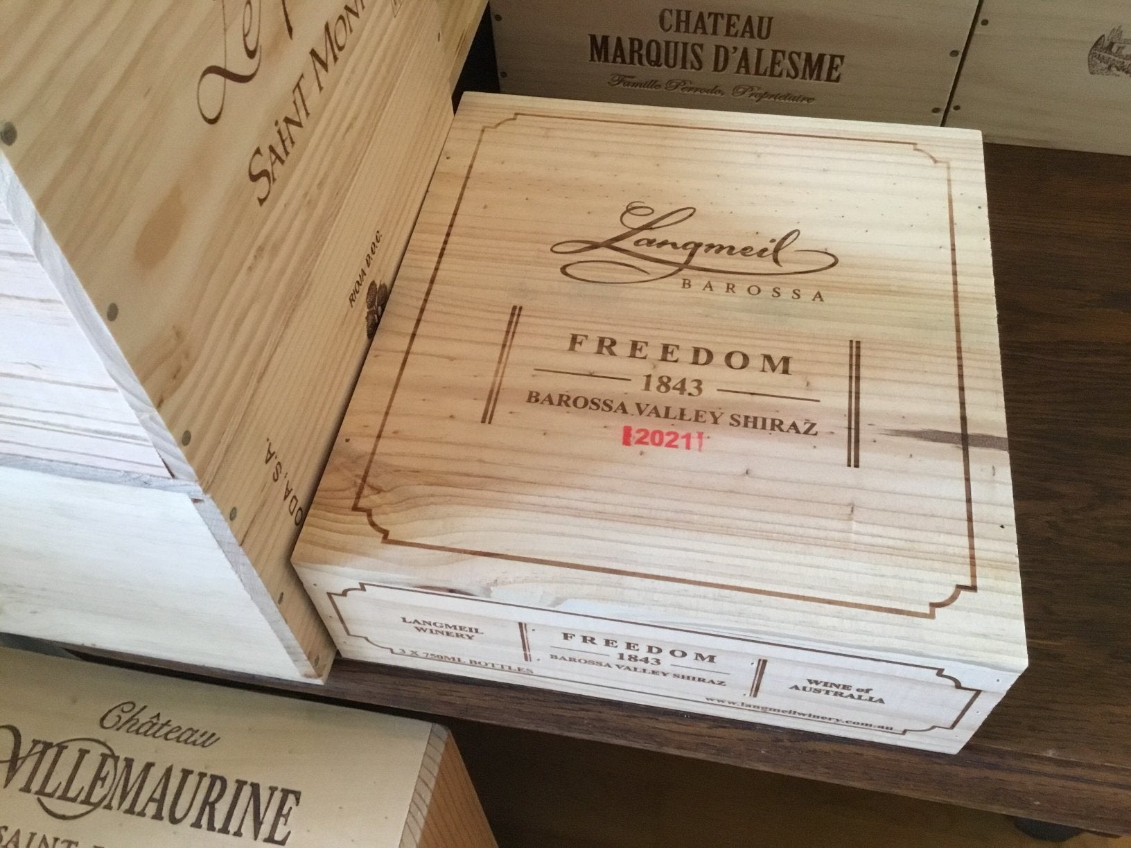 Wijnkist Fredom Barossa prachtig, Doos, Minder dan 35 cm, Ophalen of Verzenden, Zo goed als nieuw