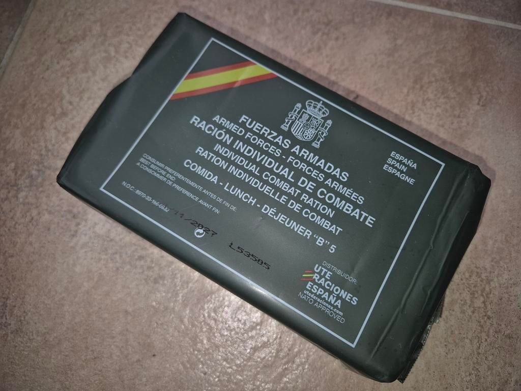 B5 MRE Rantsoen Spaanse Strijdkrachten Leger Menu B5, Verzamelen, Militaria | Algemeen, Verzenden