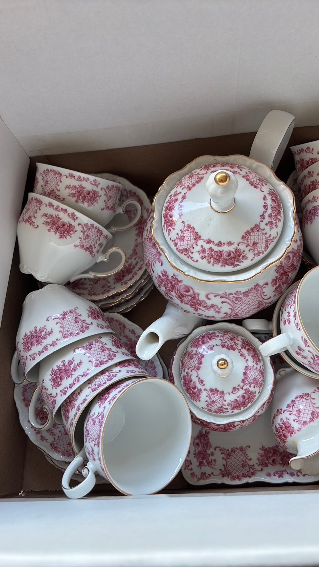 Vintage servies rose, Ophalen of Verzenden
