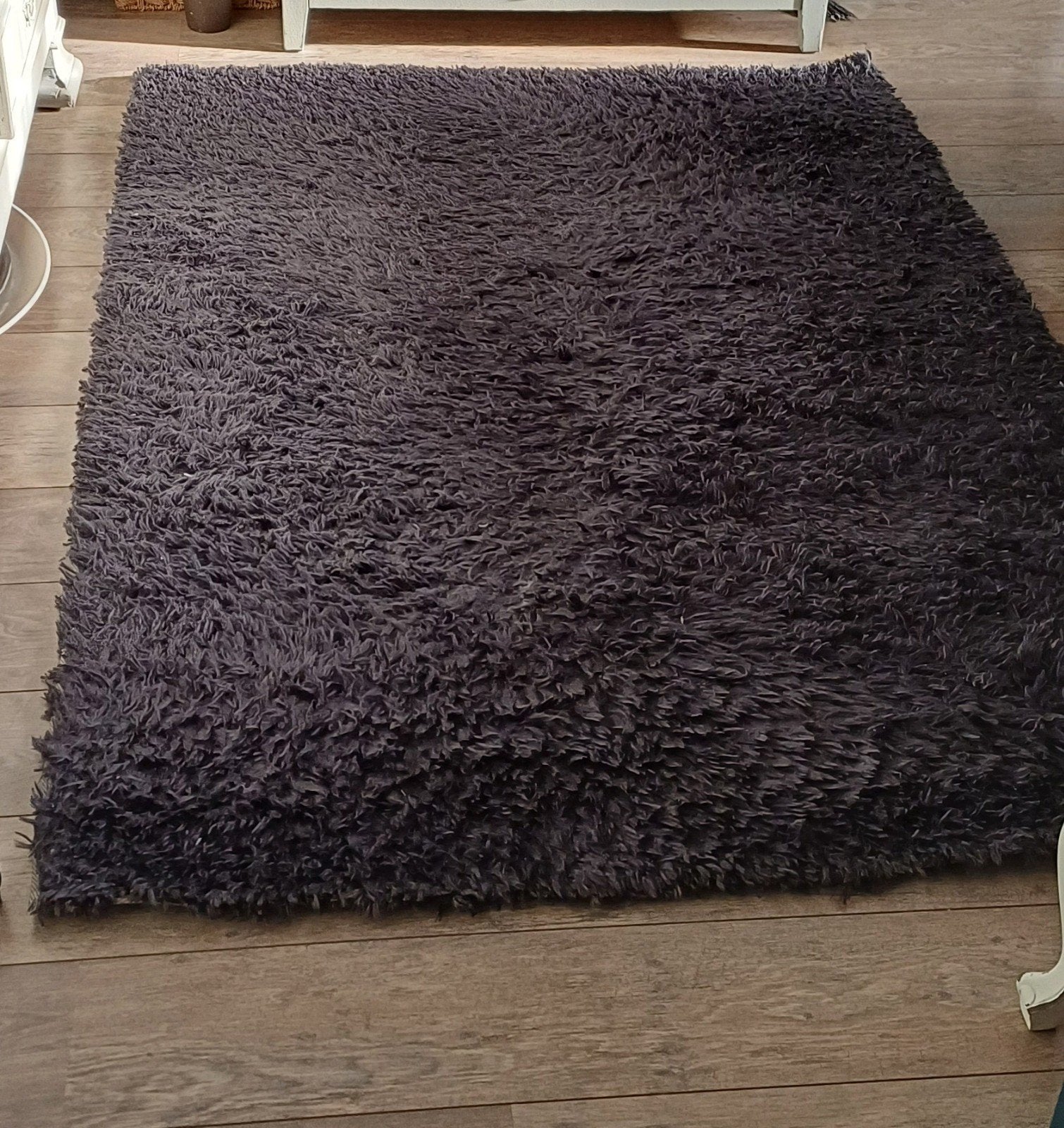 Foto 3 van 2x Donkergrijs/zwart hoogpolig vloerkleed