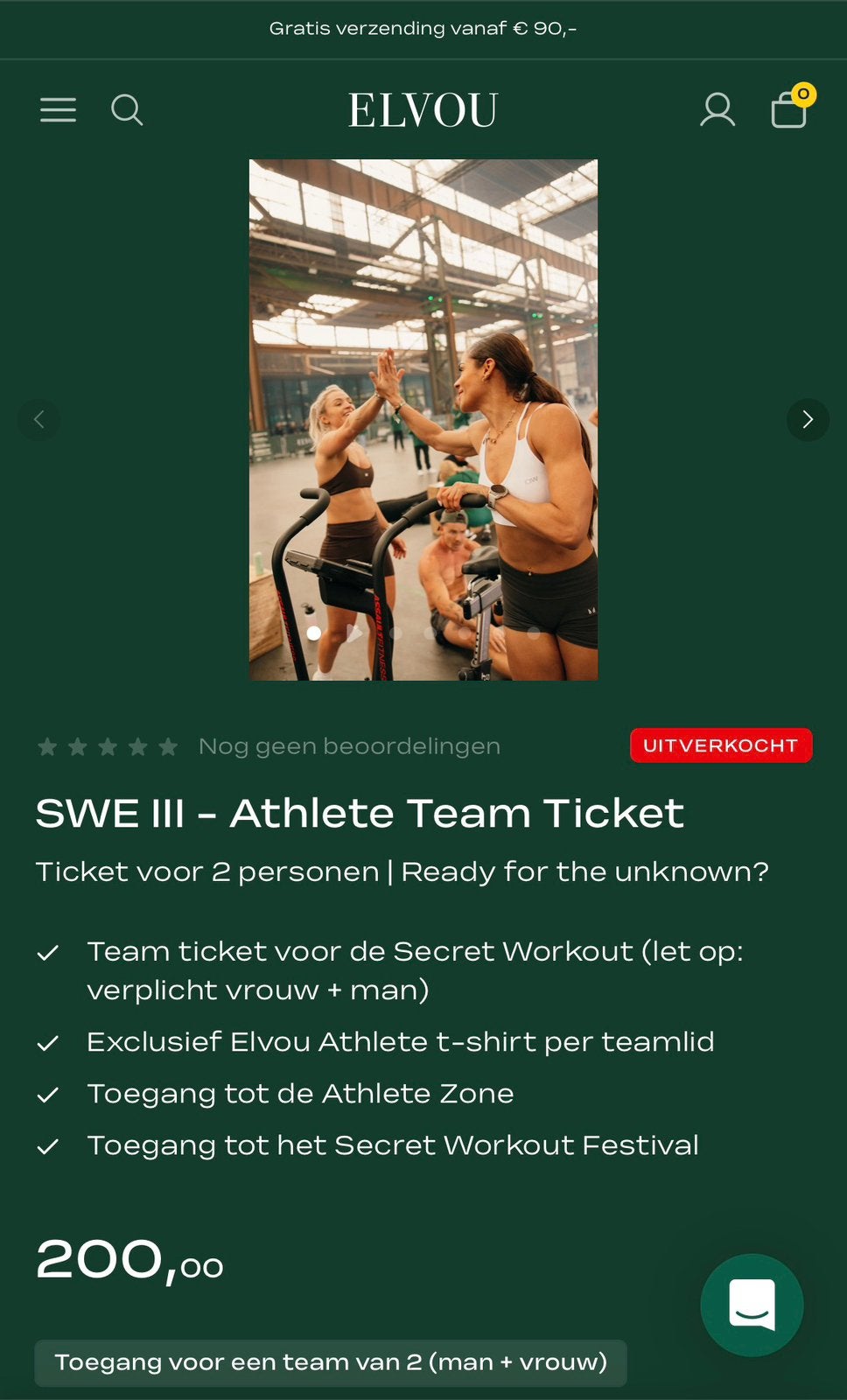 Team ticket Secret Workout Elvou, Tickets en Kaartjes, Twee personen