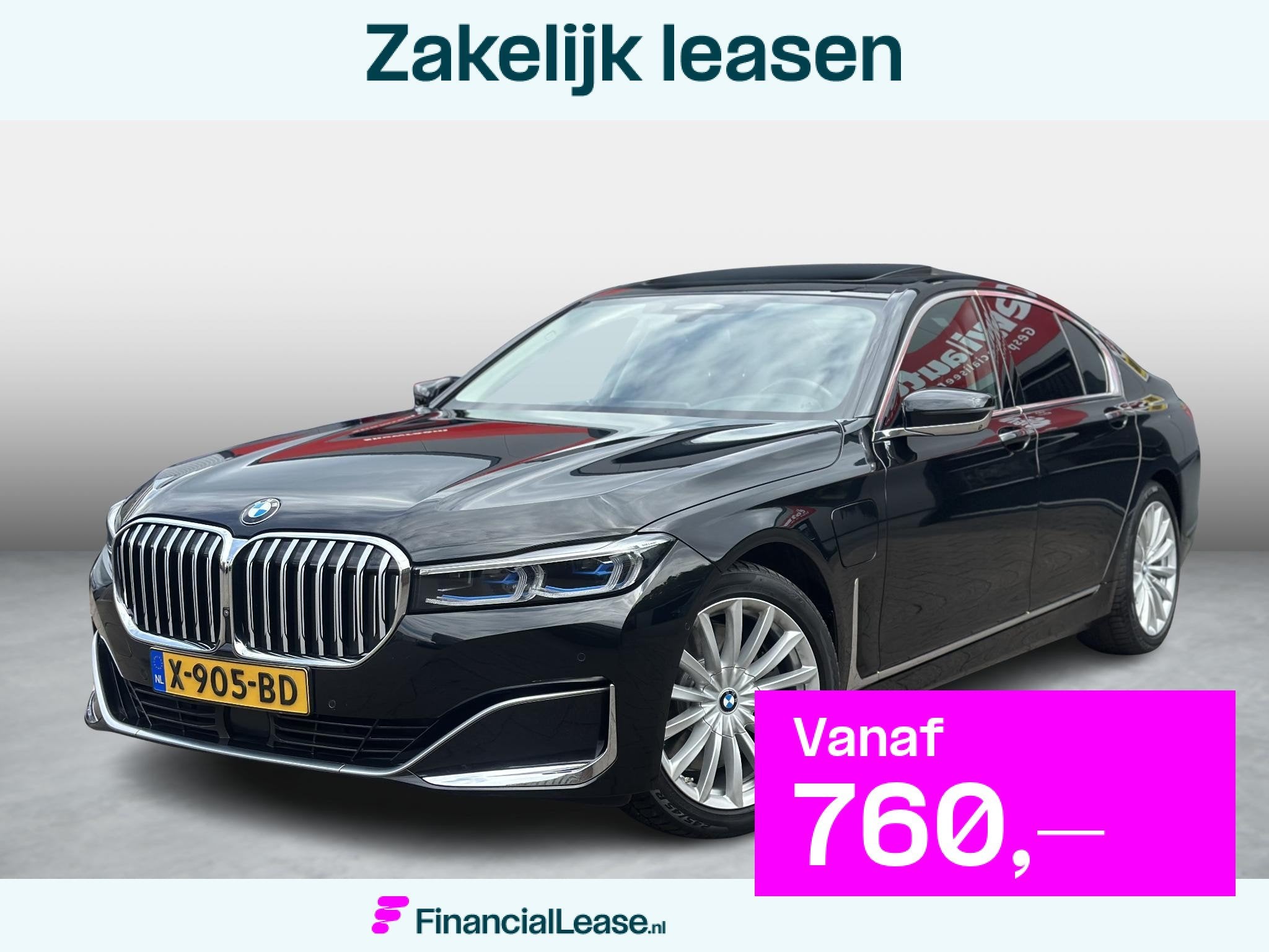 BMW 7-serie 745e High Executive, Auto's, BMW, Bedrijf, Lease, Financial lease, 7-Serie, 360° camera, ABS, Achteruitrijcamera, Adaptieve lichten