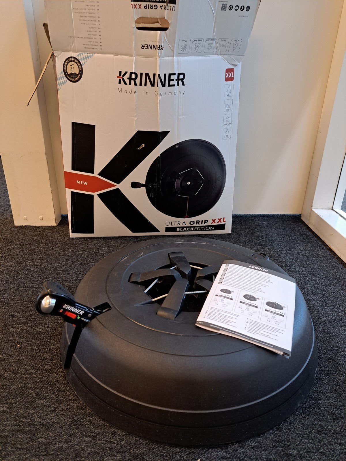 Kerstboomstandaard zwart Krinner Ultra Grip XXL max 4 meter, Ophalen, Gebruikt