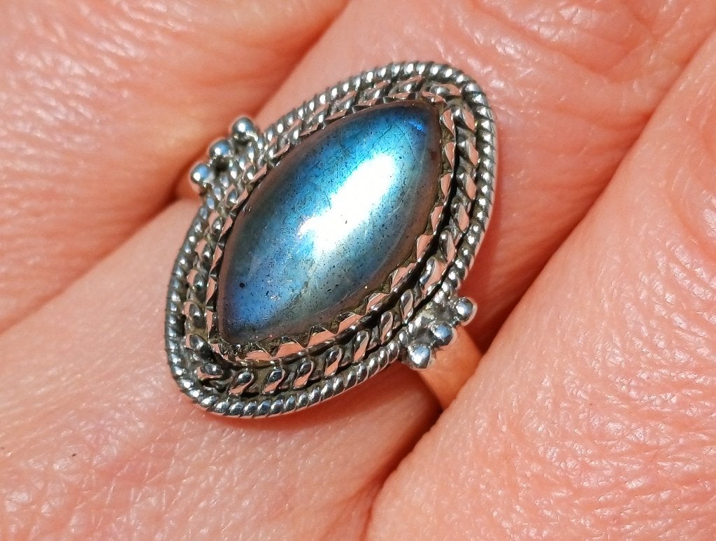 Vanoli 925 zilveren ring met labradoriet maat 18, Sieraden, Tassen en Uiterlijk, Ringen, Daiva1973@hotmail.com, Vanoli, Overige kleuren