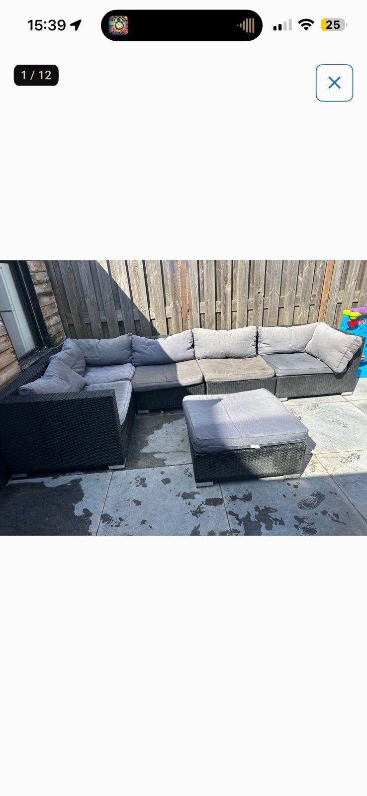 Tuinset + hocker (gratis), Ophalen, Zo goed als nieuw, Wicker, Hocker