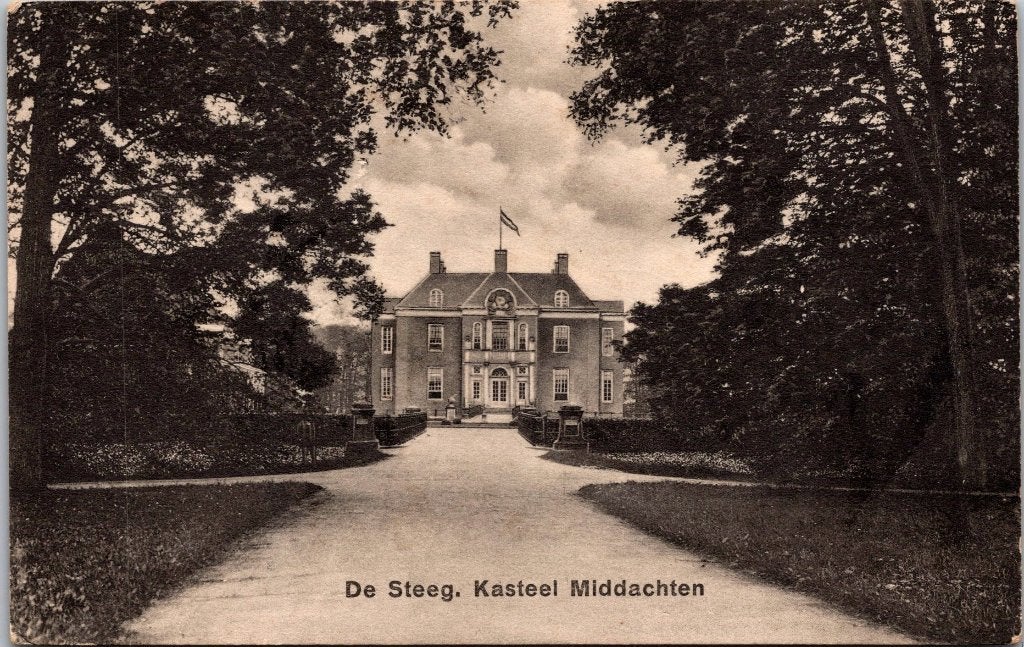 De Steeg - 12 antieke ansichtkaarten Kasteel Middachten II, Verzenden, 1920 tot 1940, Gelopen, Gelderland