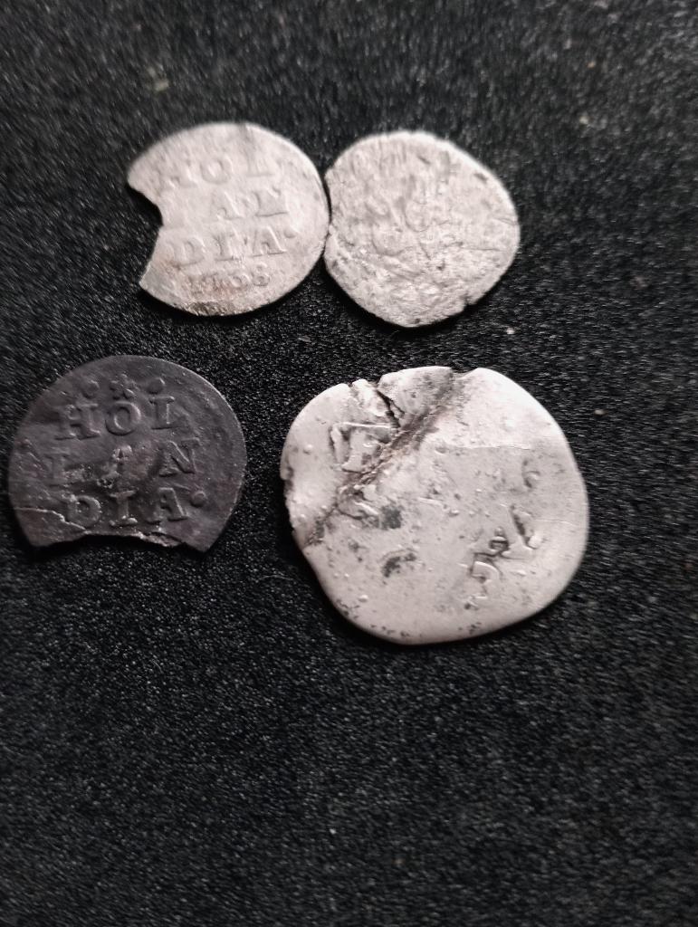 2stuks zilver 2x Bezemstuiver Hollandia en 1 x, Ophalen of Verzenden, Vóór koninkrijk, Zilver