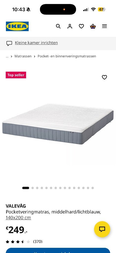 Matras, Huis en Inrichting, Slaapkamer | Matrassen en Bedbodems, Ophalen, Tweepersoons, 140 cm, Zo goed als nieuw