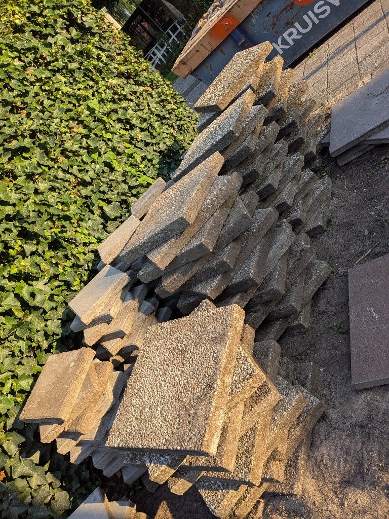 Grindtegel 50x50x6 gratis afhalen, Tuin en Terras, Ophalen, Gebruikt, Overige typen, 10 m² of meer