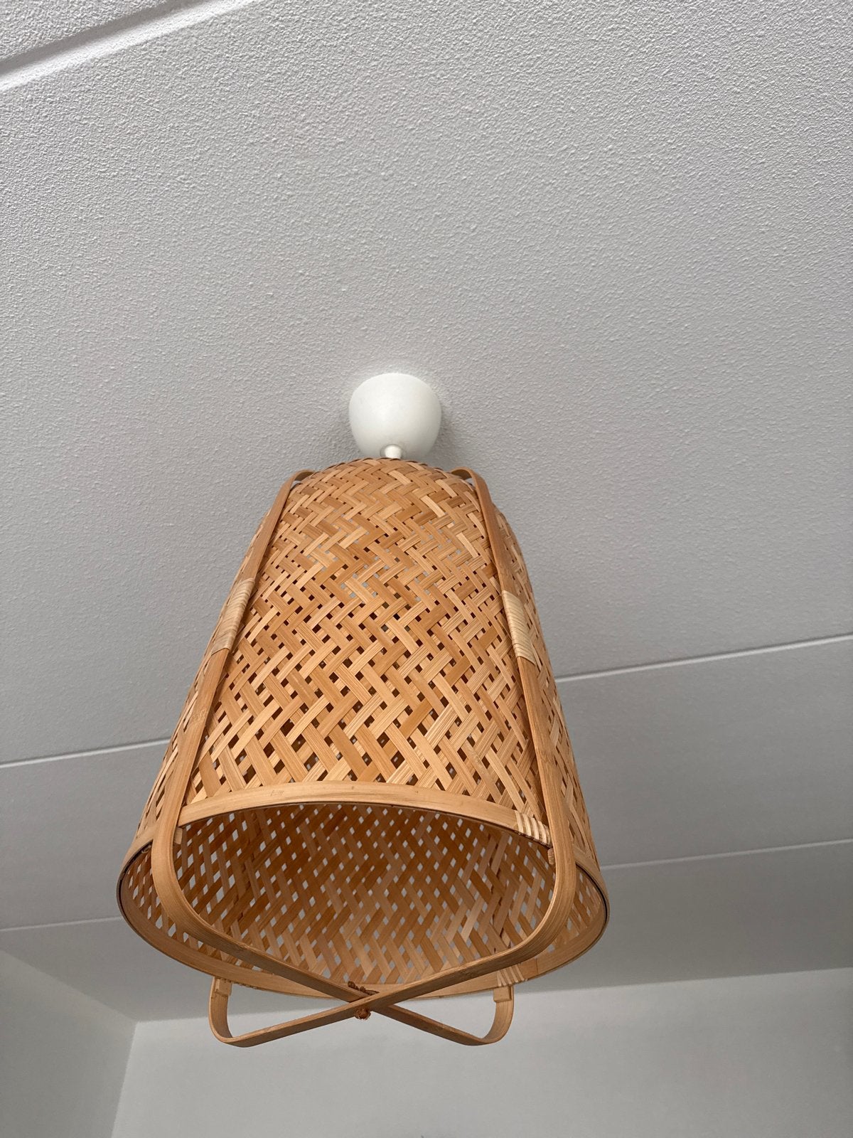 IKEA BRUNSTA / HEMMA Hanglamp - Bamboe, Ophalen, Zo goed als nieuw, Natuurlijk materiaal, E27 (groot)