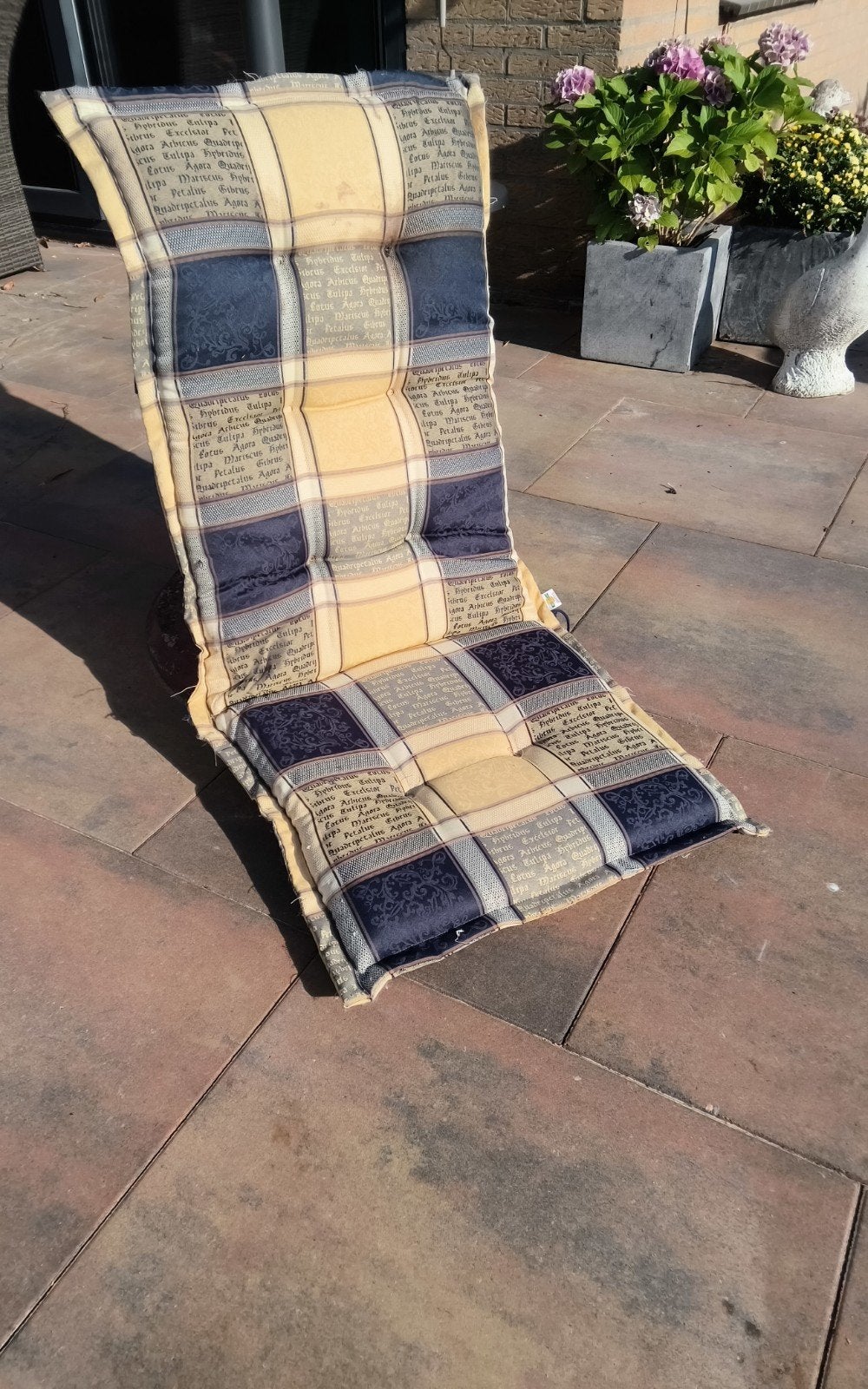 4 Comfortabele stoelkussens voor tuinset, Tuin en Terras, Tuinsets en Loungesets, Ophalen, Gebruikt, Overige materialen, 4 zitplaatsen