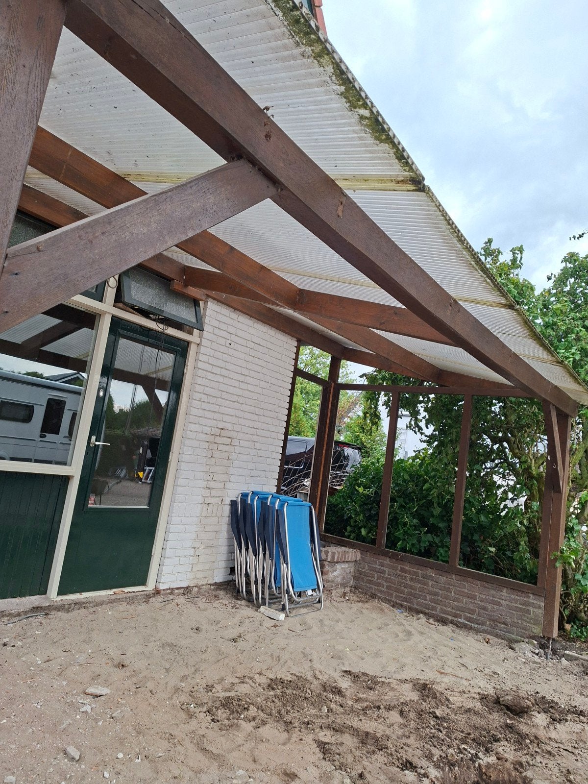 veranda frame ca 4.5 meter breed en kleine 3 diep, Doe-het-zelf en Verbouw, Ophalen
