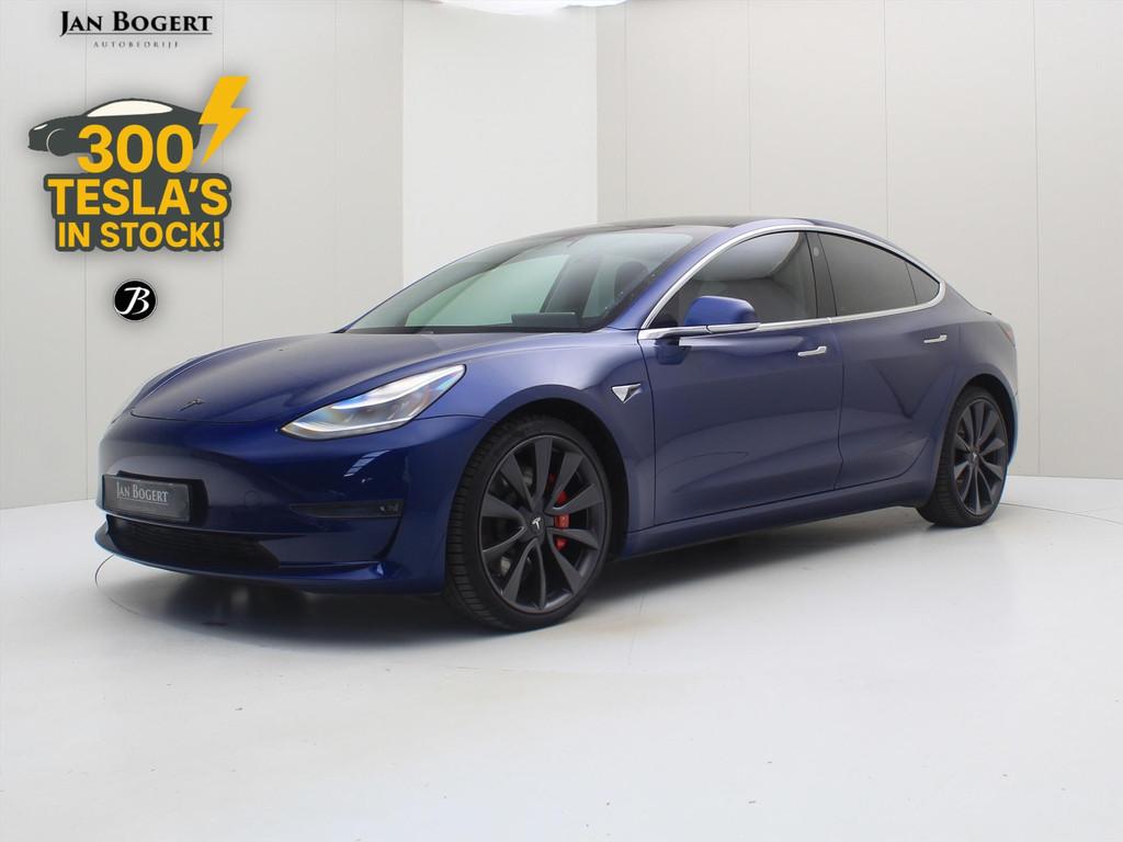 Tesla Model 3 Performance AWD 486pk 75 kWh [ FSD+AUTOPILOT+5, Auto's, Tesla, Automaat, Gebruikt, Zwart, Blauw