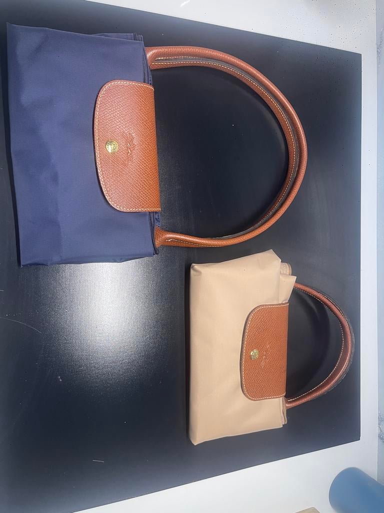 Longchamp Le Pliage tas beige  - in perfecte staat, Ophalen of Verzenden, Zo goed als nieuw, Blauw, Handtas
