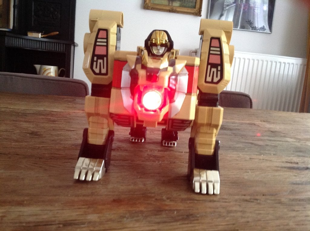 Vintage Power Rangers Deluxe White Tigerzord (Bandai 1994), Verzamelen, Speelgoed, Gebruikt, Ophalen