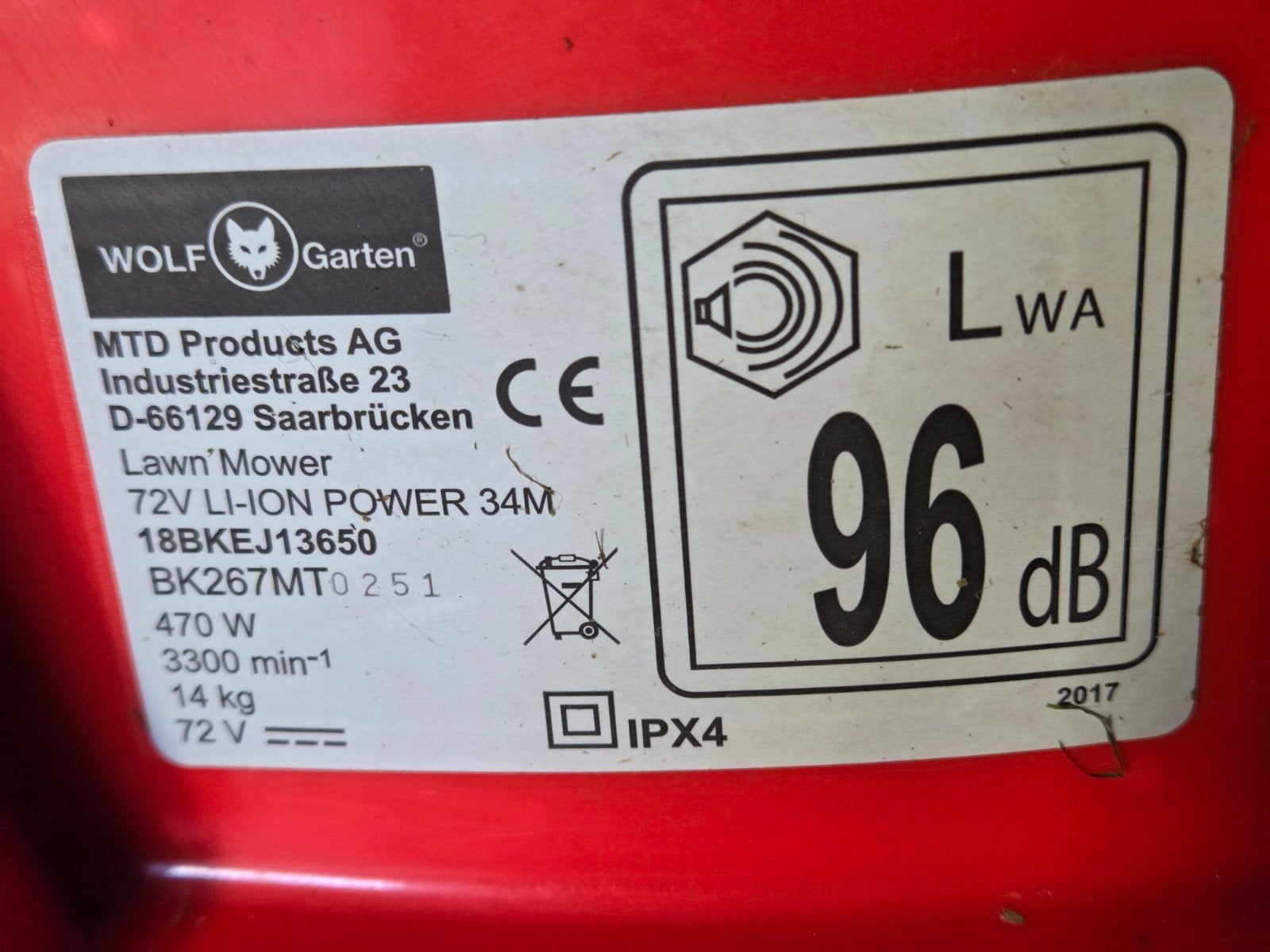 Wolf Garten Li-ion Power 34M Accu Grasmaaier, Tuin en Terras, Ophalen, Cirkelmaaier, Accu-grasmaaier, Opvangzak