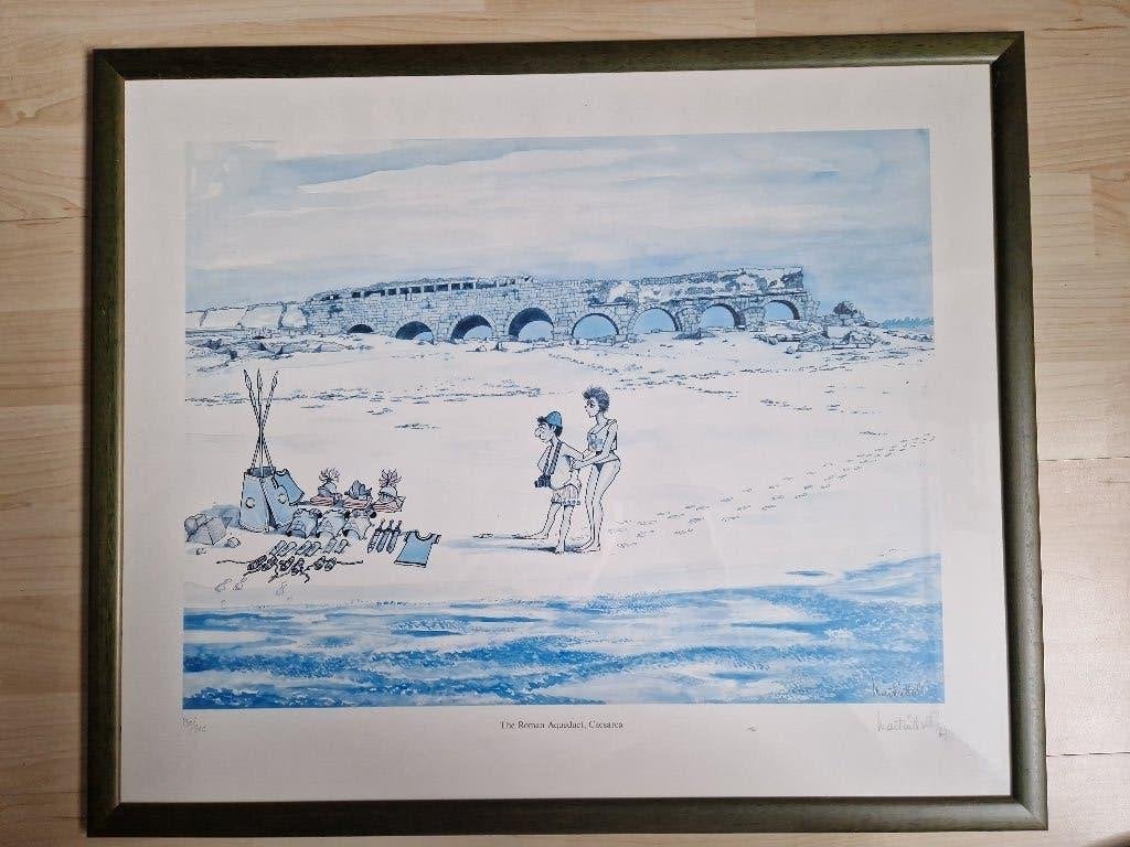 Leuke humoristische tekening in mooie lijst, Huis en Inrichting, Ophalen, Zo goed als nieuw, Minder dan 50 cm, Tekening