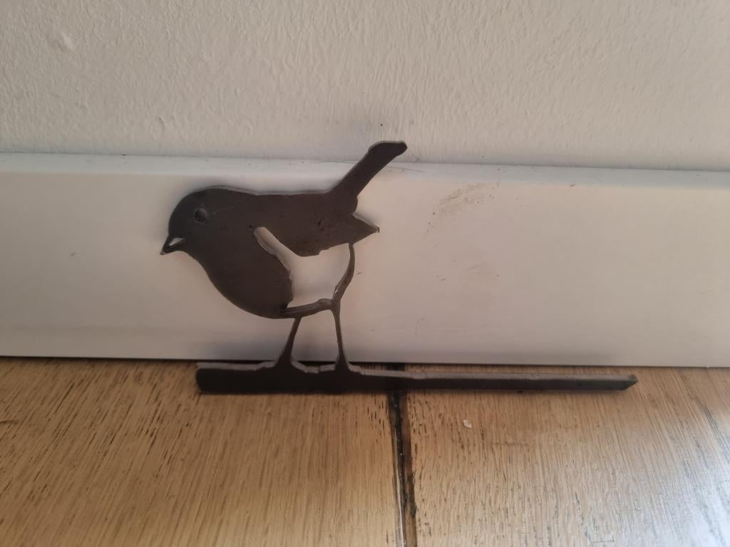 Metalen vogel decoratie - Tuin of interieur, Huis en Inrichting, Woonaccessoires | Overige, Zo goed als nieuw, Metaal, Zwart, Ophalen of Verzenden