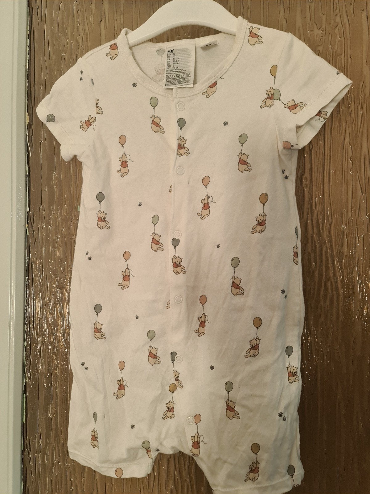 Zgan H&M Winnie de Poeh Romper Maat 92 baby zomer pyjama, Nacht- of Onderkleding, Jongen of Meisje, H&M, Ophalen of Verzenden