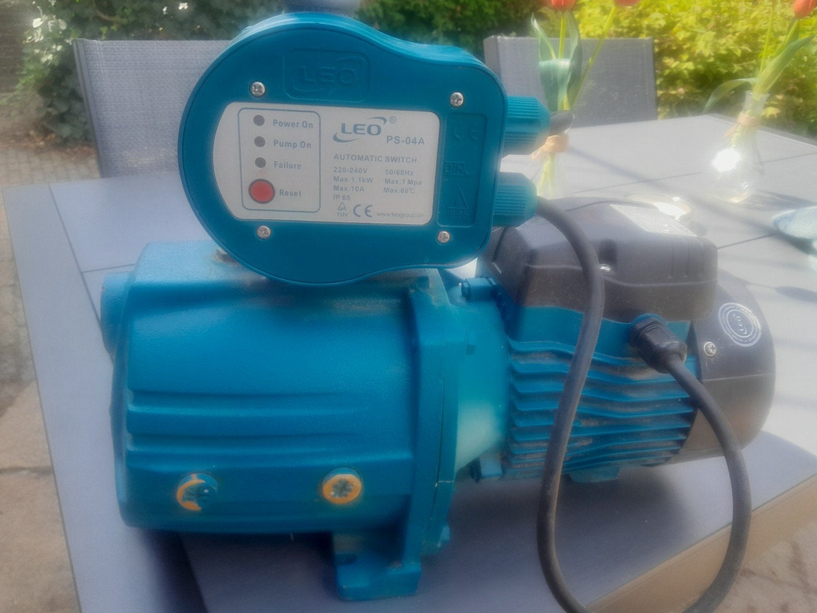 Leo waterpomp met droogloop beveiliging, Ophalen of Verzenden, Gebruikt, Beregeningspomp