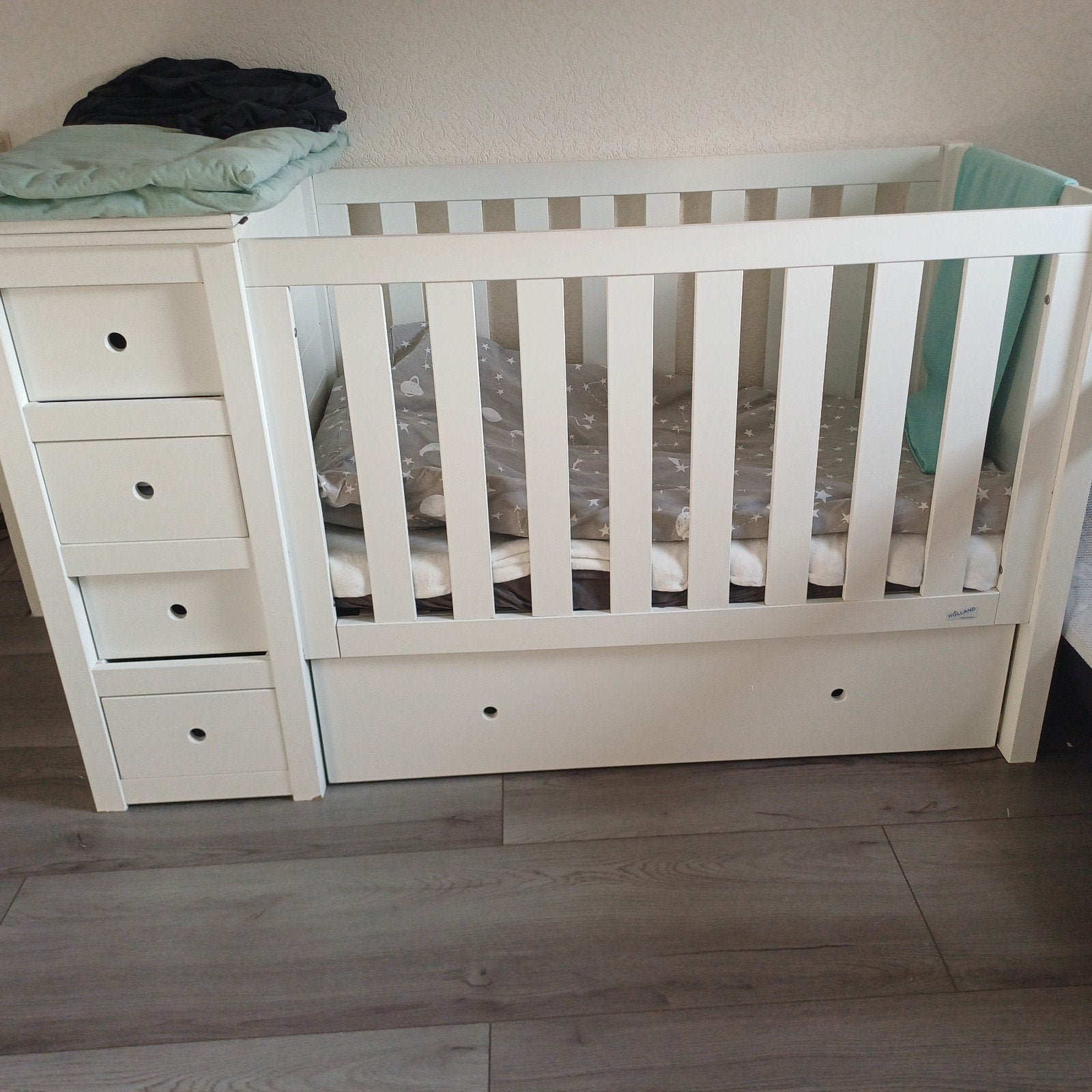 bed met lades en commode, Ophalen, Gebruikt, 70 tot 85 cm, 140 tot 160 cm