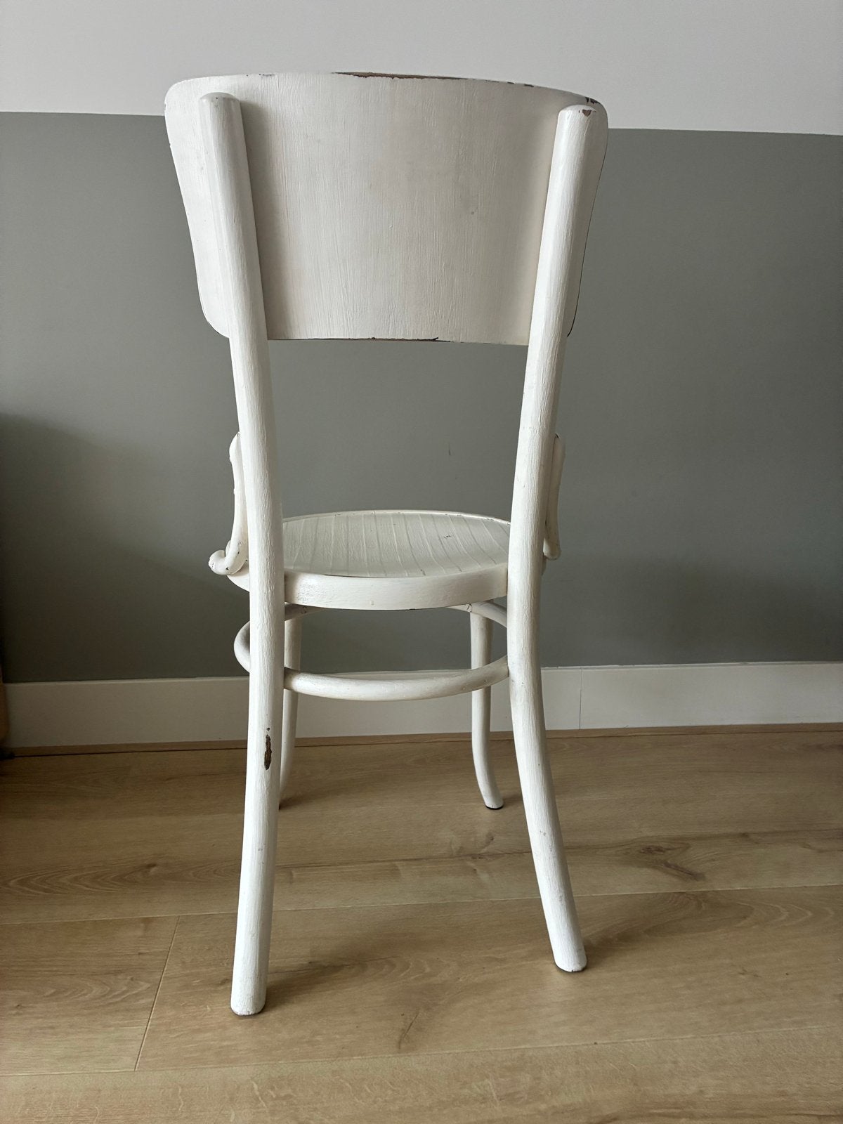 Vintage Thonet stoel - wit geverfd, Ophalen