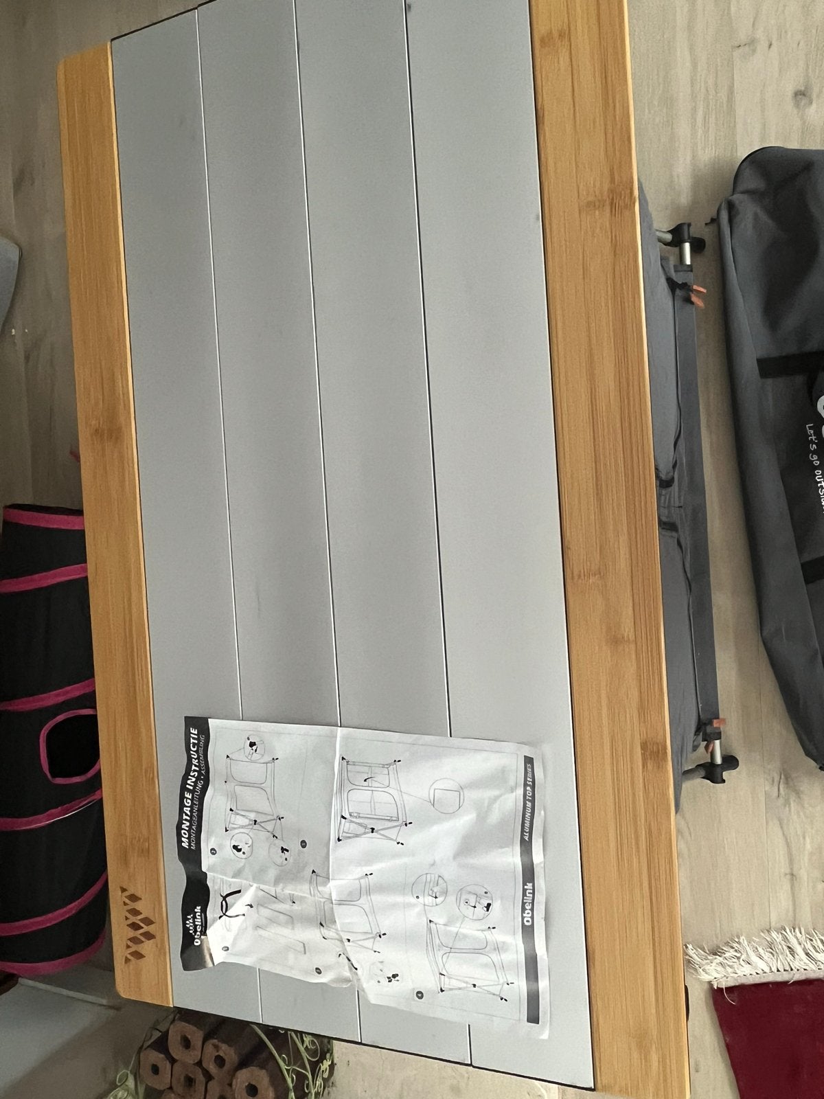 Opvouwbare Campingkast met Bamboe Blad - Zo goed als nieuw, Ophalen of Verzenden, Zo goed als nieuw, Campingkast