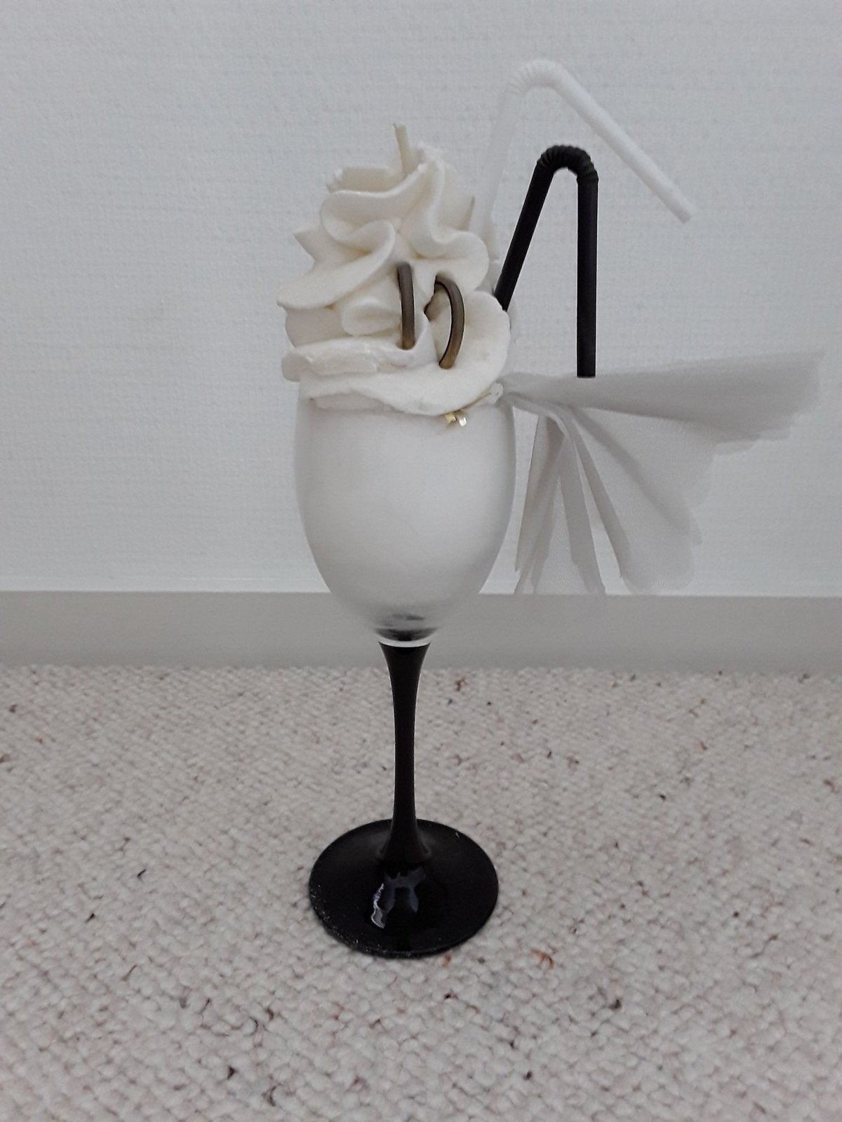 Bruiloft - kaars in glas - ijs met slagroom vorm -, Ophalen, Zo goed als nieuw, Overige typen, Geboorte of Huwelijk