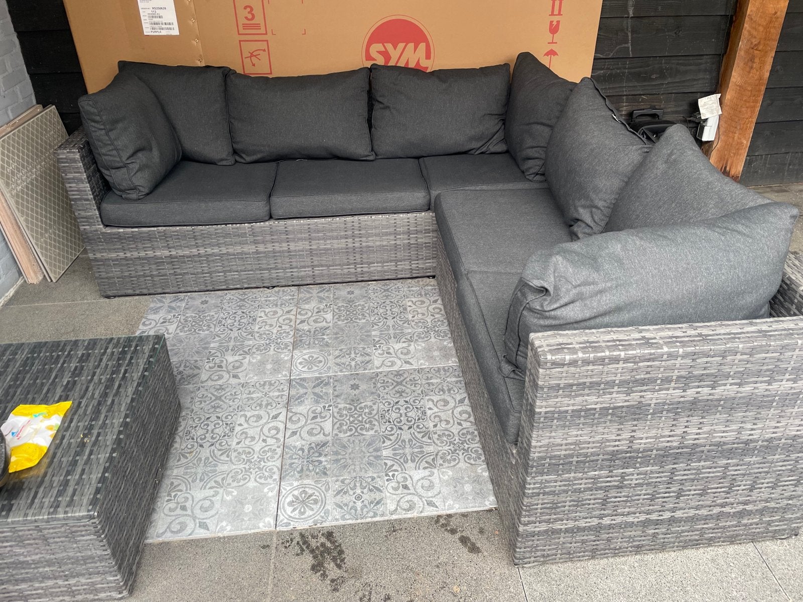 Moderne loungeset met comfortabele kussens, Ophalen, 5 zitplaatsen, Gebruikt, Loungeset