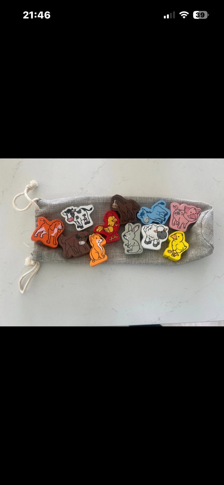 Zakje kleine houten dieren, Ophalen of Verzenden, Zo goed als nieuw