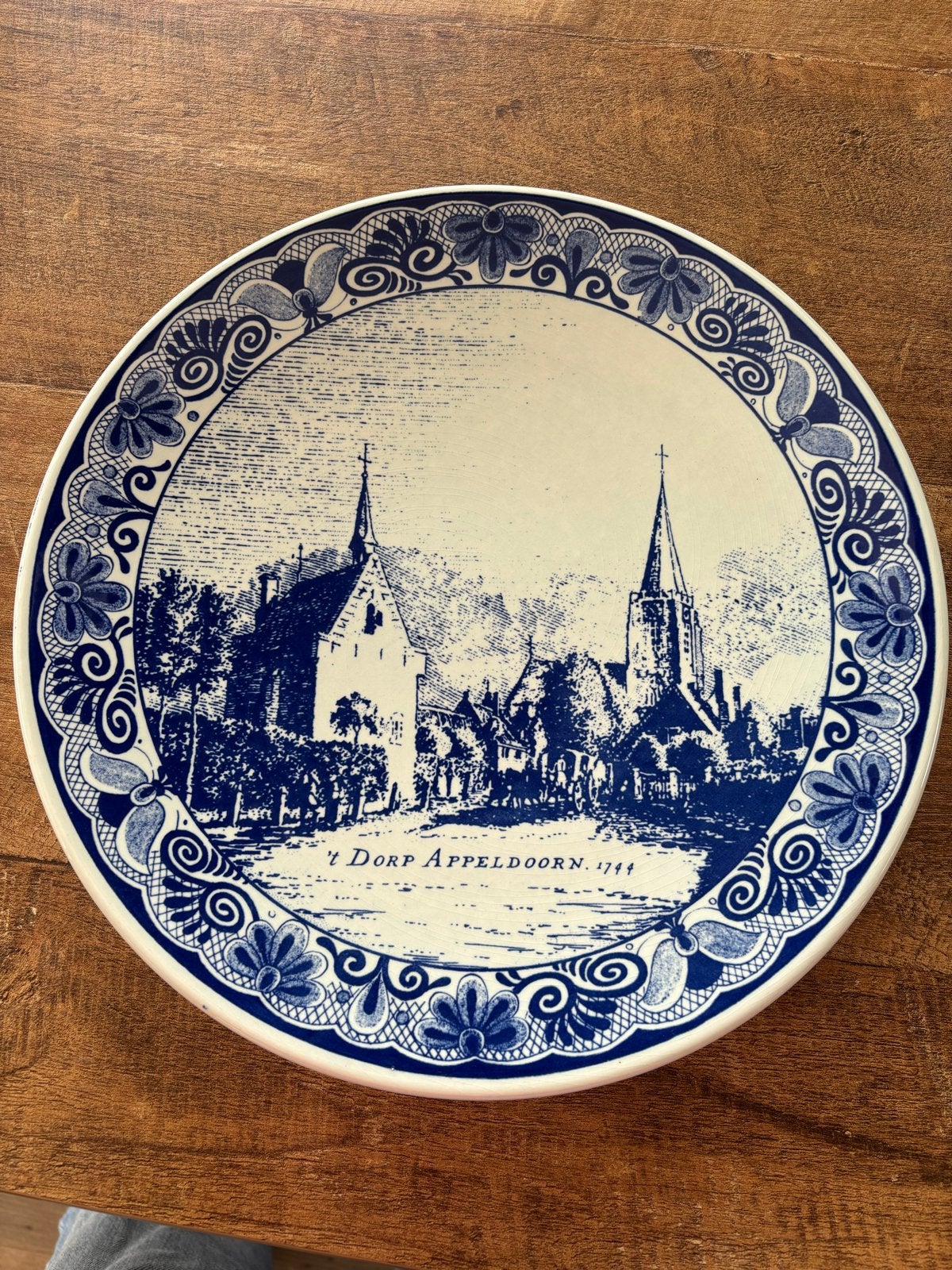 Delfts Blauw Wandbord 't Dorp Apeldoorn 1711 - N.M.B. Bank, Ophalen