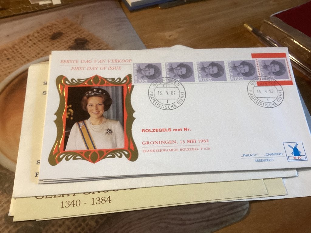 No3523 W50 Philato 5xrolzegel Nederland jaargangen fdc 1963, Verzenden, Onbeschreven, Nederland