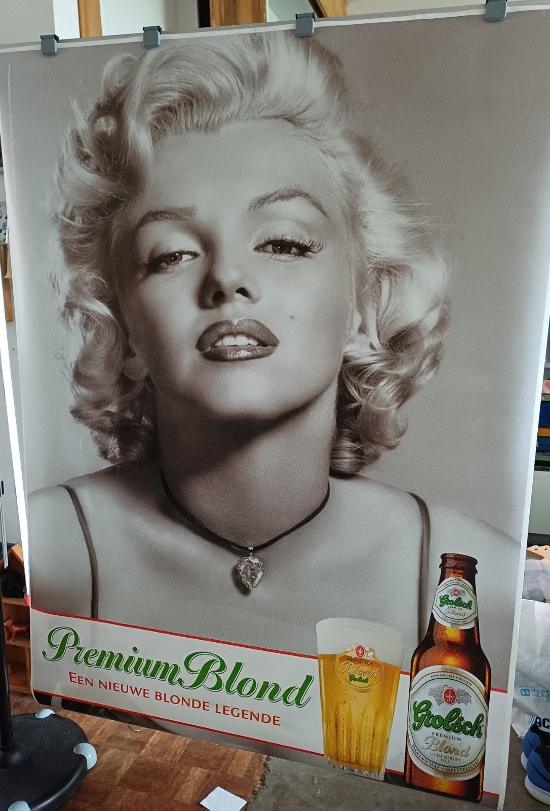 Vintage Marilyn Monroe Grolsch abri poster, Verzamelen, Ophalen of Verzenden, Zo goed als nieuw, A1 t/m A3