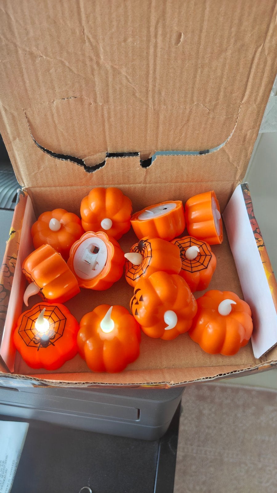 Kleine pompoen LED-lichtjes voor Halloween decoratie, Overige stijlen, Nieuw, Kunststof, Ophalen of Verzenden