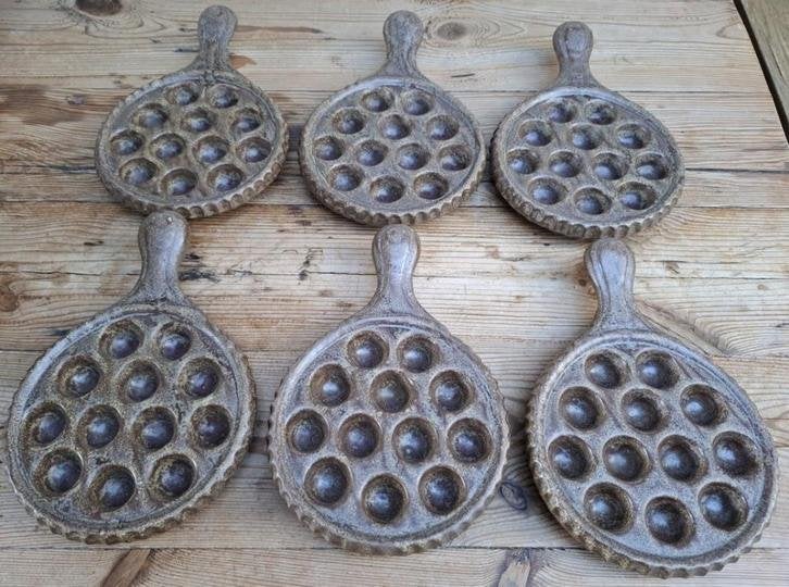 6 Vintage Franse gres slakken schaaltjes, 12 slakken, Ophalen of Verzenden