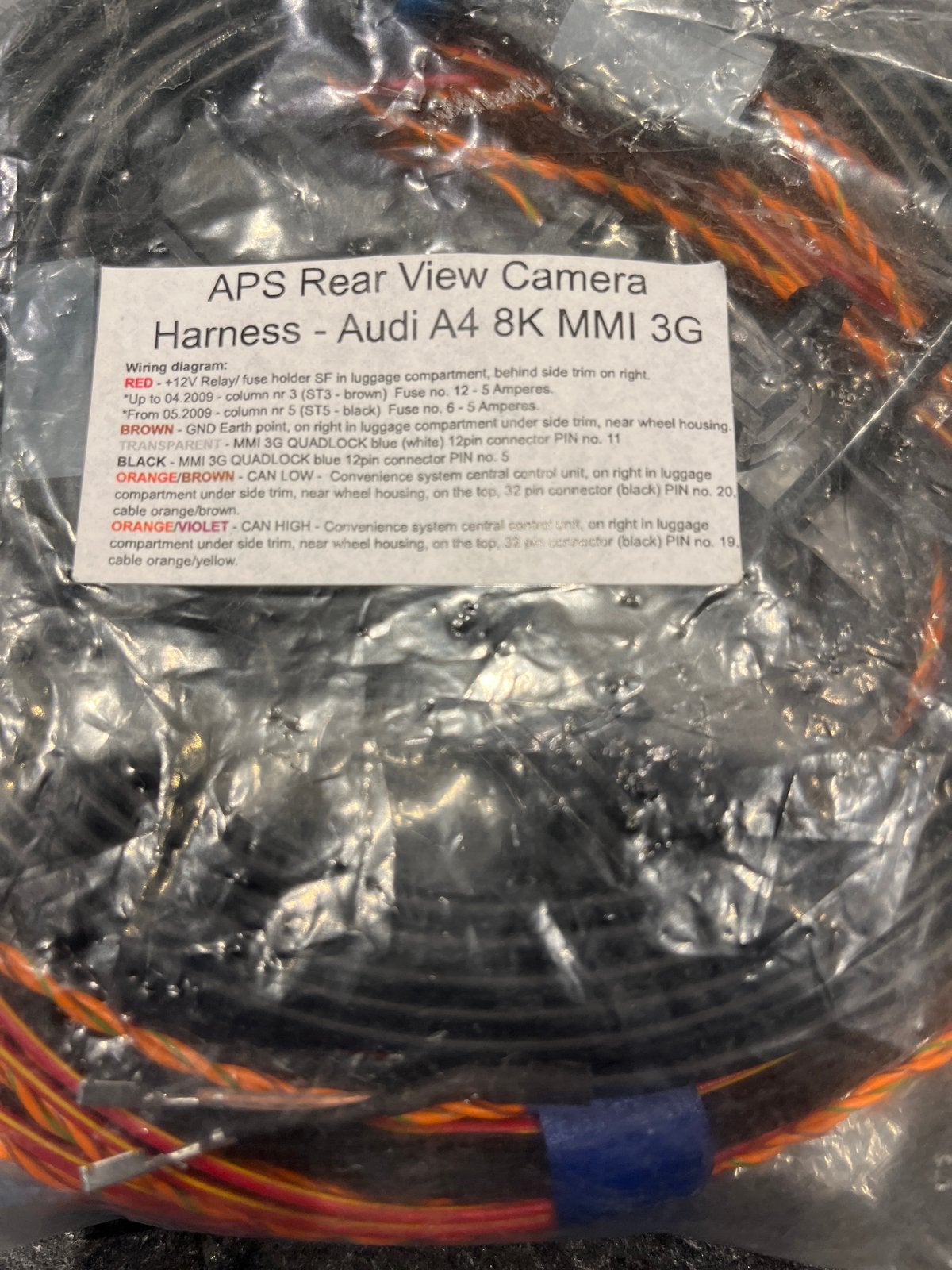 APS Achteruitrijcamera Kabelboom Audi A4  8K MMI 3G, Auto diversen, Ophalen of Verzenden, Nieuw