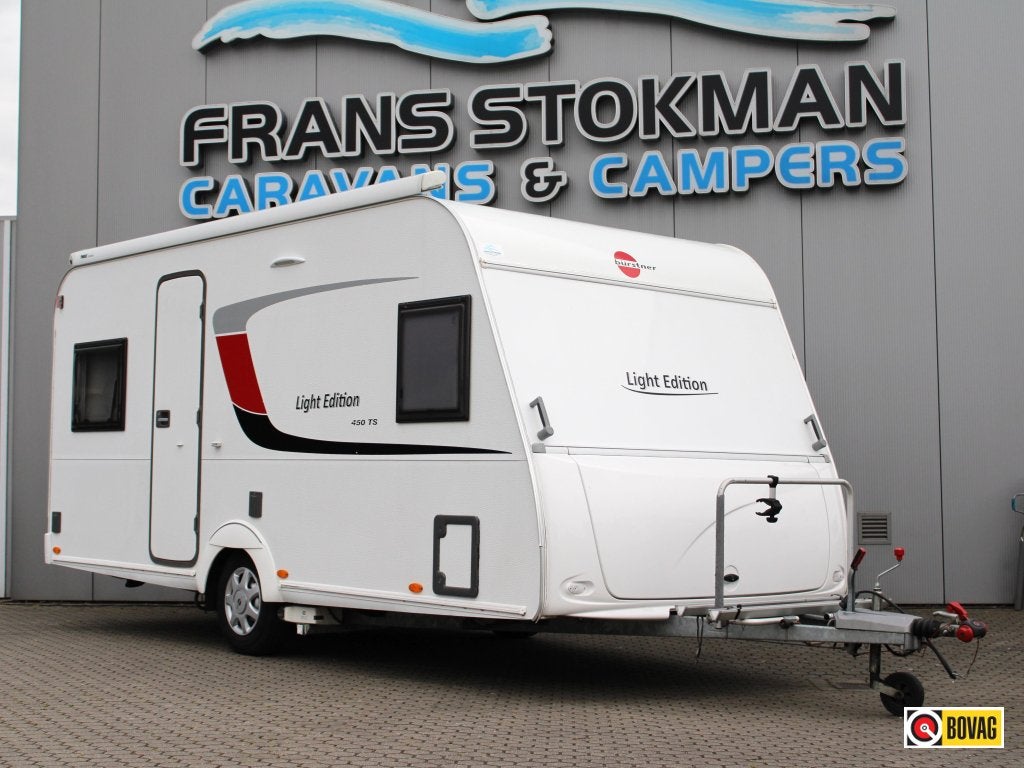 Bürstner Premio 450 TS Luifel Mover Fietsenrek, Rondzit, Schokbreker, Bedrijf, 750 - 1000 kg