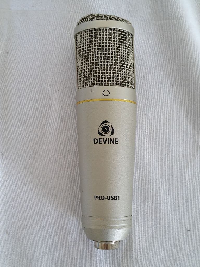 Microfoon Devine PRO-USB1 met arm, shockmount en plopfilter, Ophalen of Verzenden, Gebruikt, Studiomicrofoon