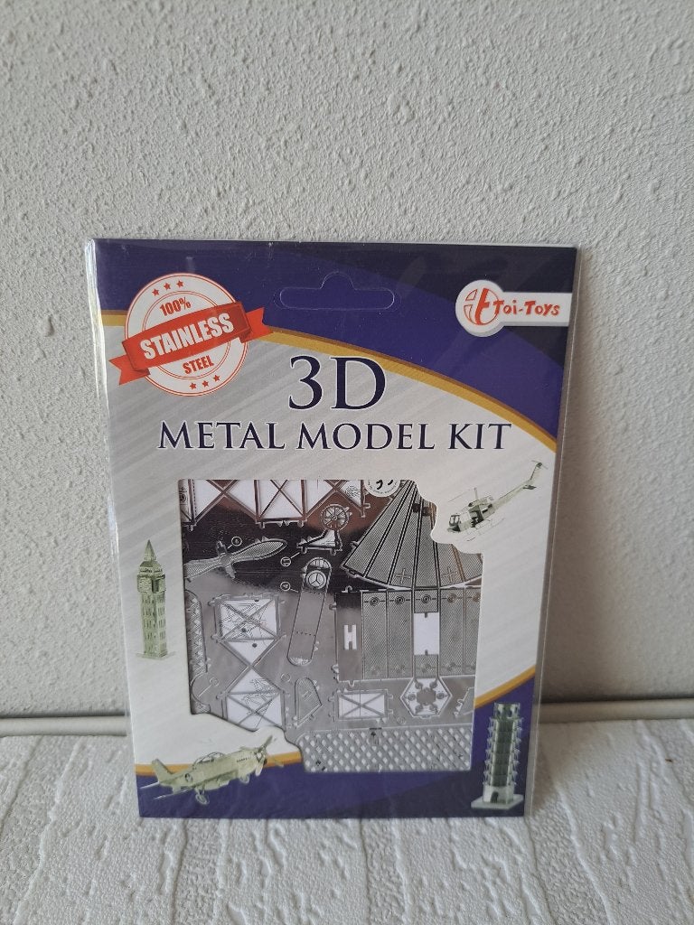 Fokker D-VII 3D Metaal Model Kit Toi Toys, Zilver, Nieuw, Knutselwerk, Educatief