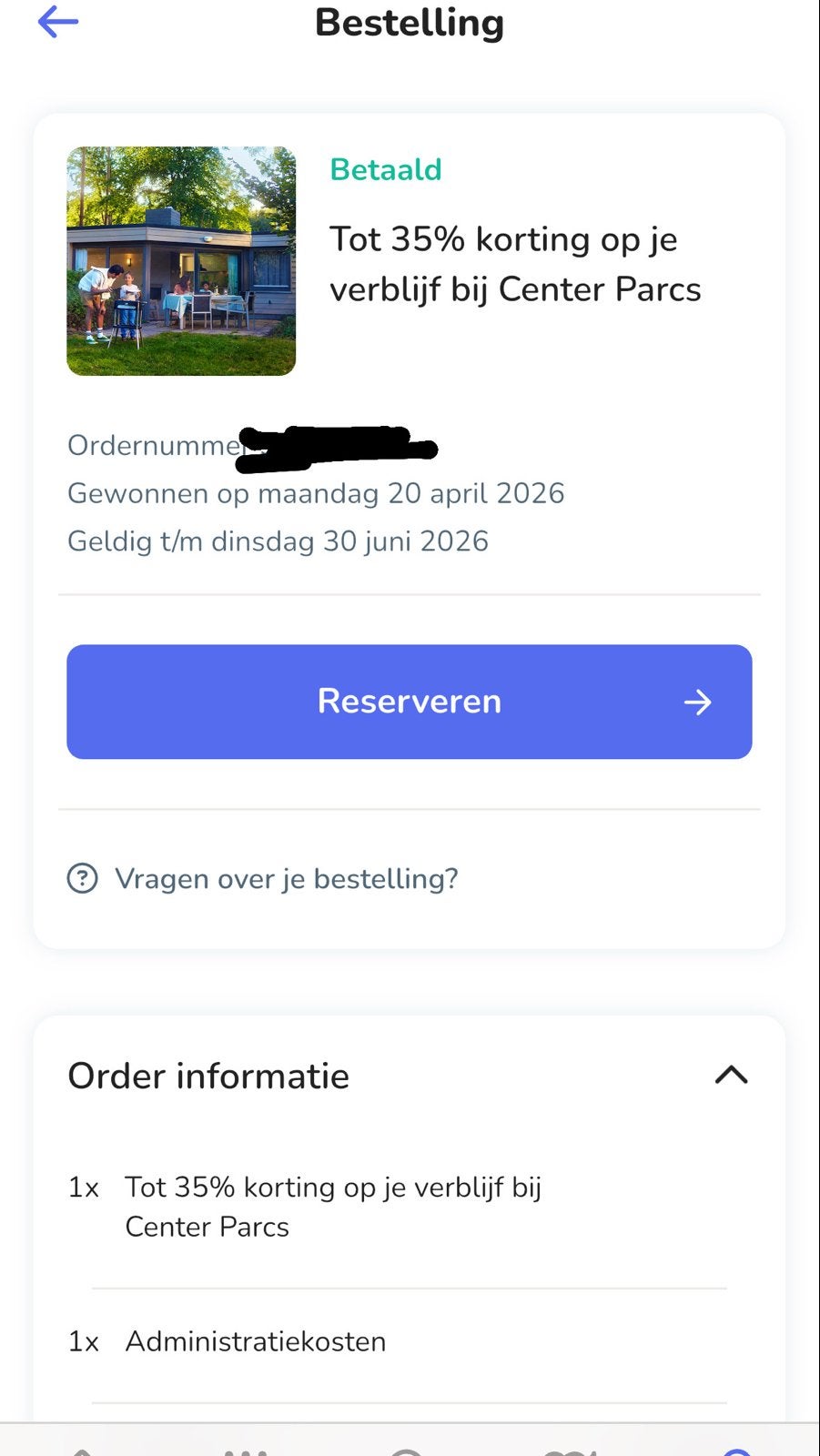 Centerparcs Kortingscode 35%, Drie personen of meer, Kortingsbon, Bungalowpark