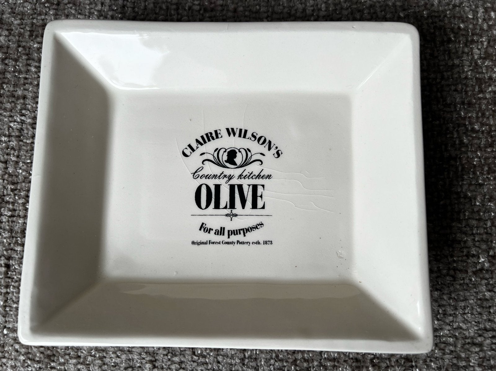 Claire Wilson's servies/  Olijf Schaaltje, Huis en Inrichting, Keuken | Servies, Gebruikt, Overige merken, Keramiek, Landelijk/Boerenbont