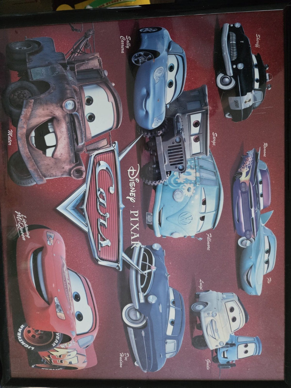 Disney Pixar Cars 3D-poster met Lightning McQueen, Ophalen of Verzenden, Gebruikt