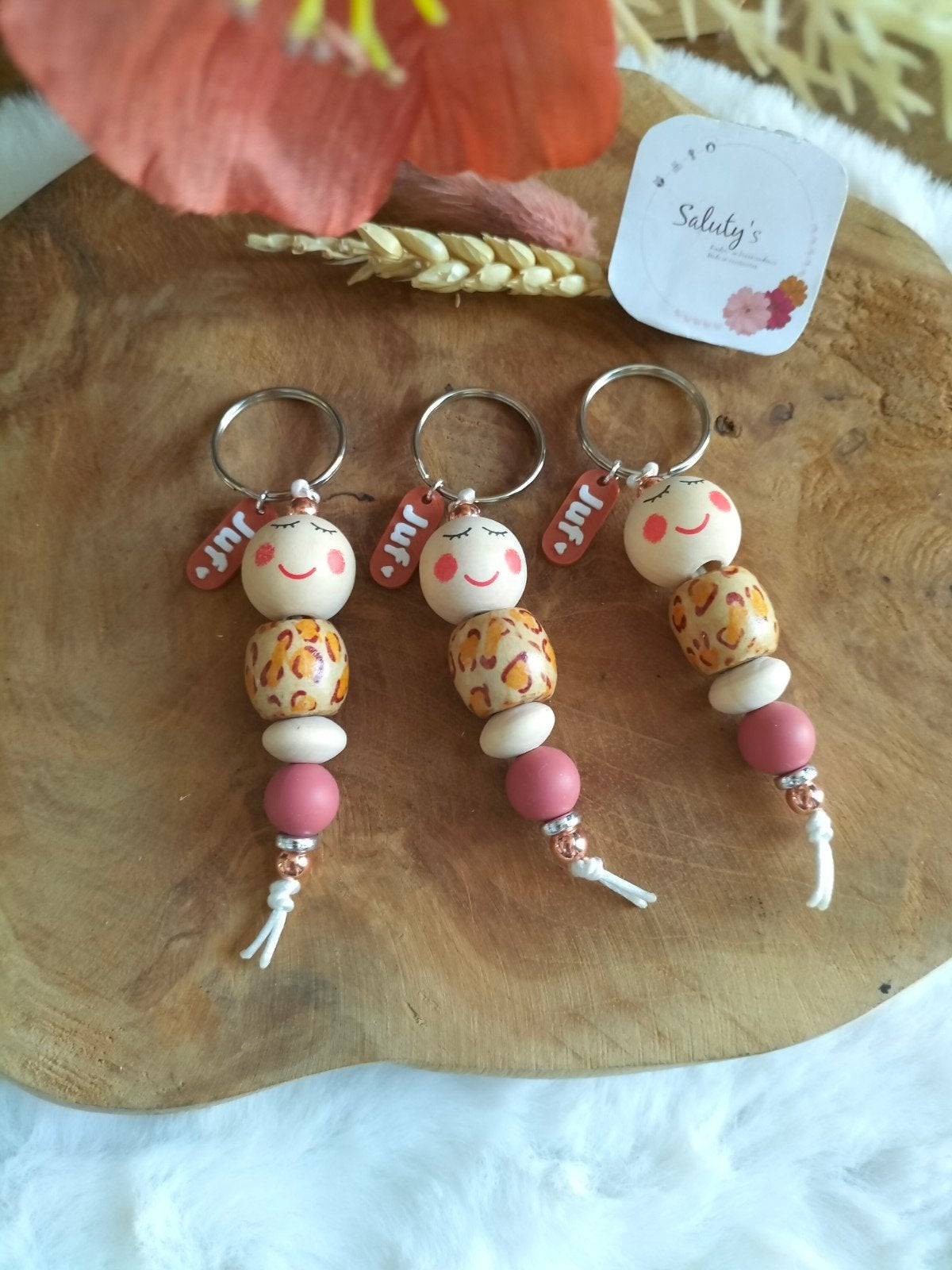 Nieuw • Gelukspoppetje sleutelhanger juf, Salutys kinder- en kraamcadeaus, Nieuw, Ophalen of Verzenden, Info@salutys.nl