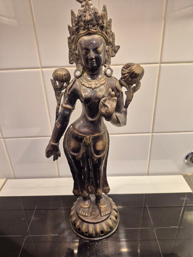 Antiek Bronzen Beeld van Godin Tara, Ophalen, Brons