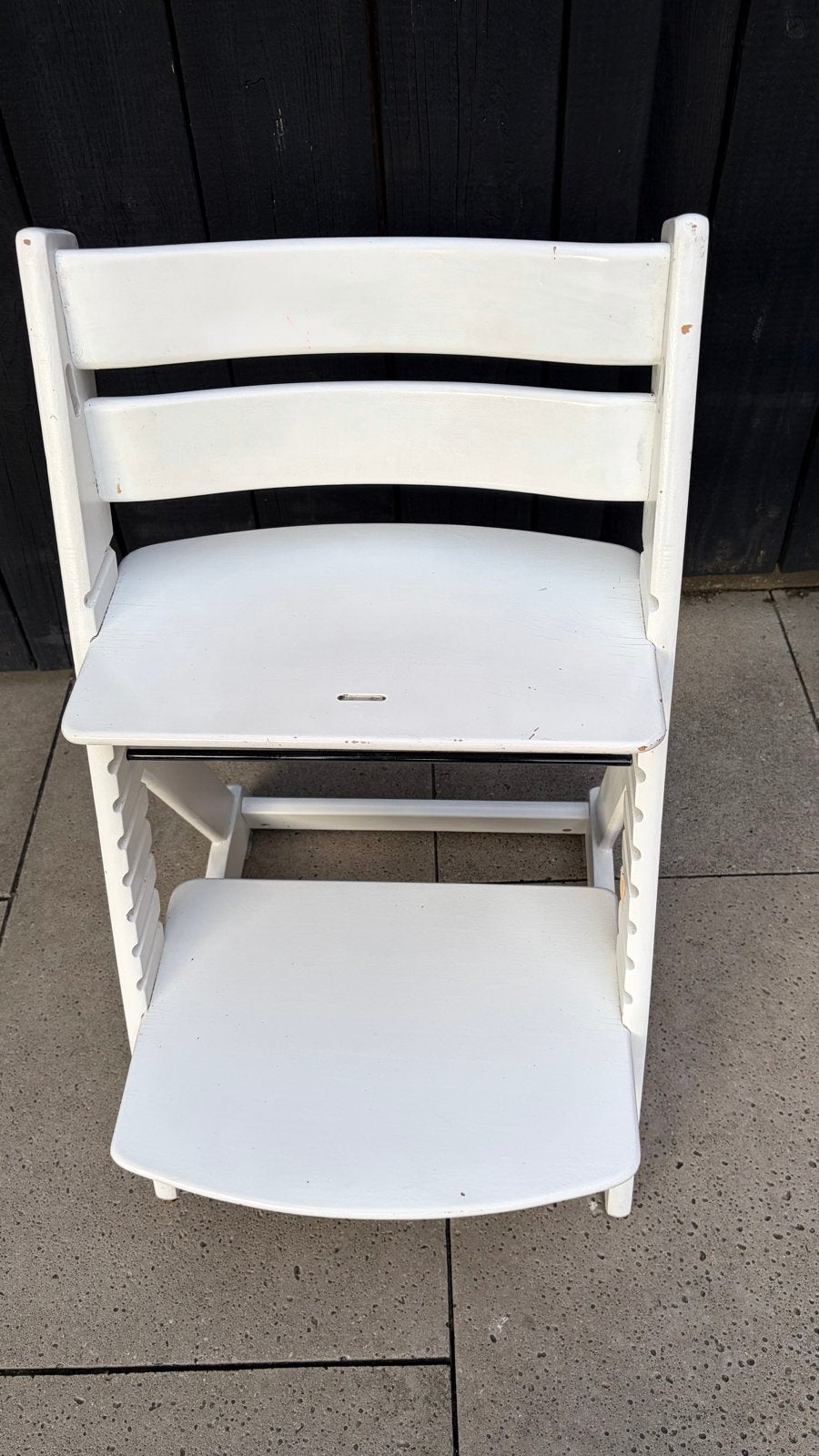Witte meegroeistoel, geen Tripp Trapp, opknapper, Kinderen en Baby's, Kinderstoelen, Ophalen, Gebruikt, Meegroeistoel
