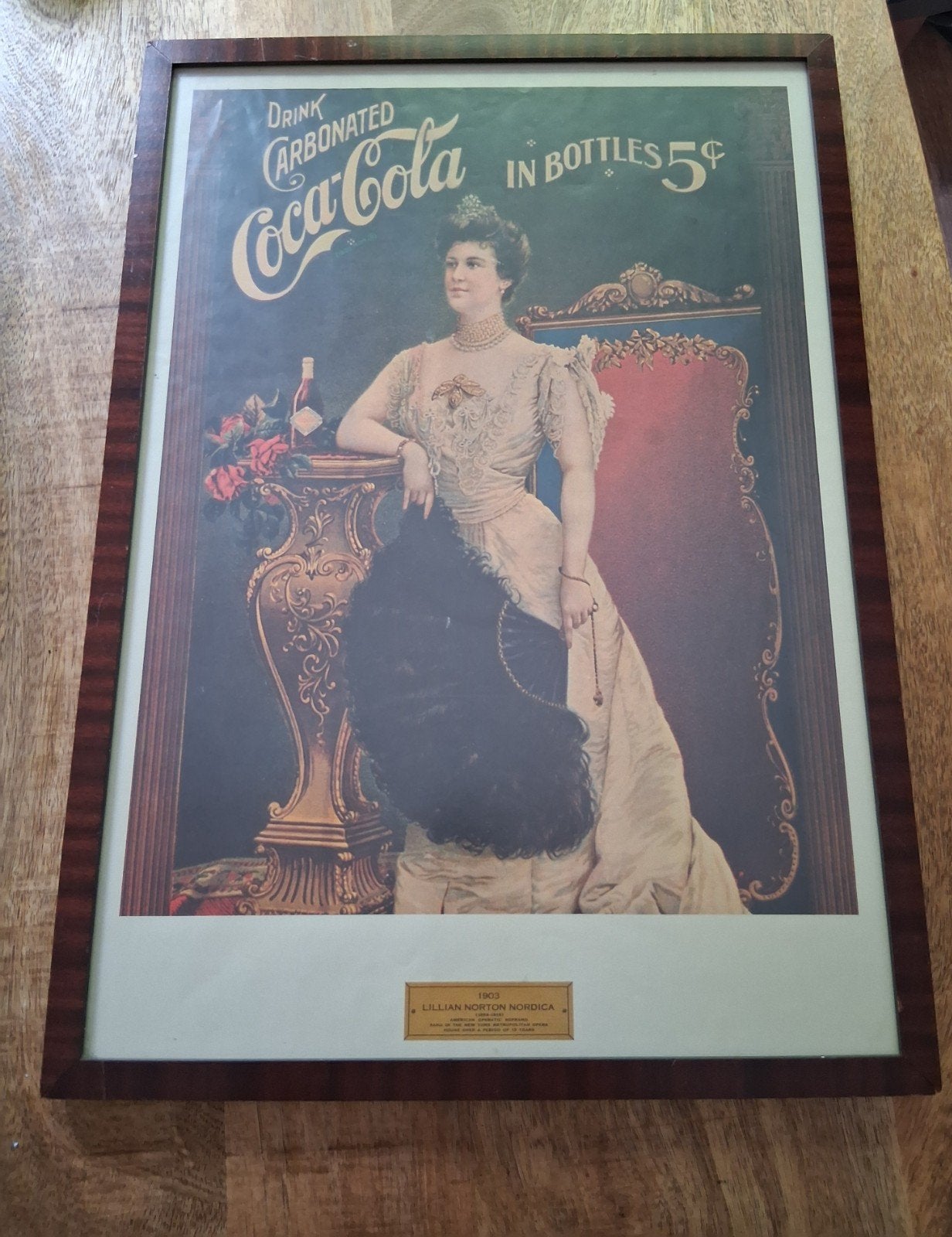 Lillian Nordica Coca-Cola advertentie 1903, Ophalen, Gebruikt, Reclamebord